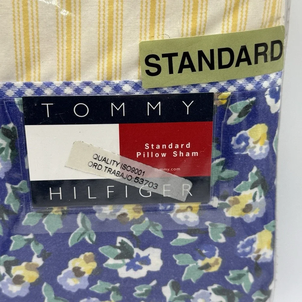 Tommy Hilfiger Standard Pillow Sham Yellow Striped 2001 new In‎ Package Cotton